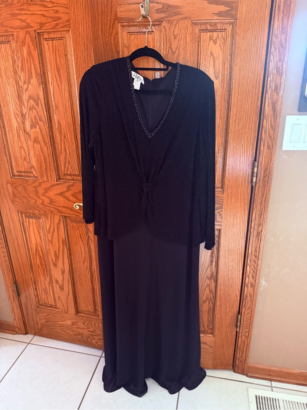Patra Black Beaded Evening Gown with Jacket